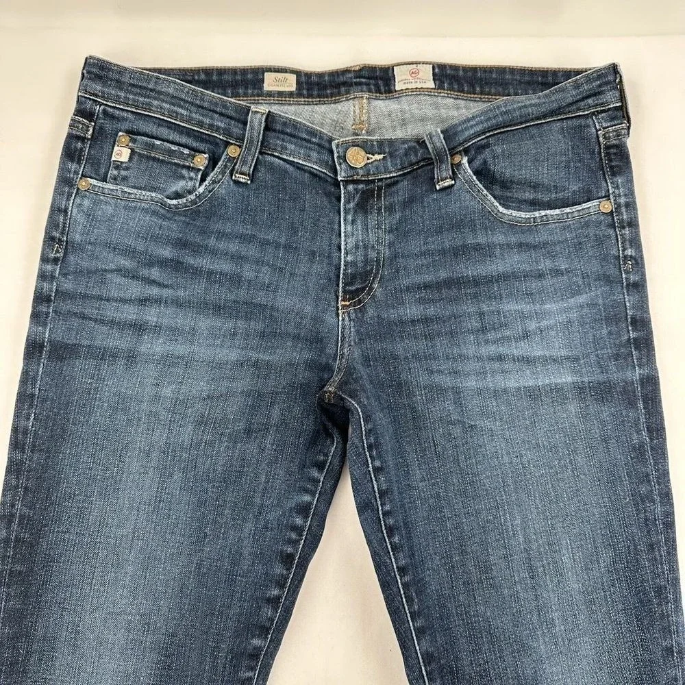 AG Adriano Goldschmied 31R Stilt Cigarette Leg Y2K Jeans Dark Wash  Made in USA